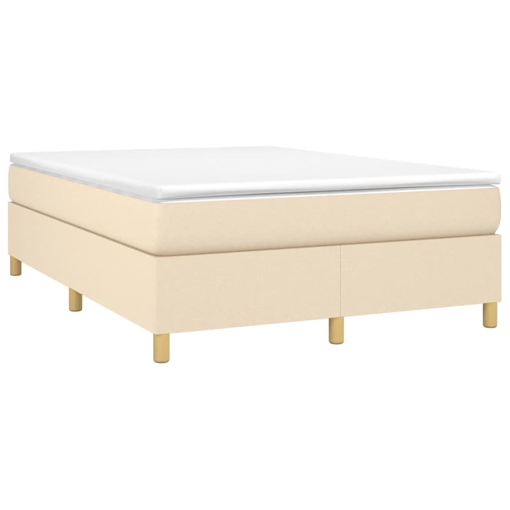 vidaXL Sommier à lattes de lit avec matelas Crème 140x190 cm Tissu