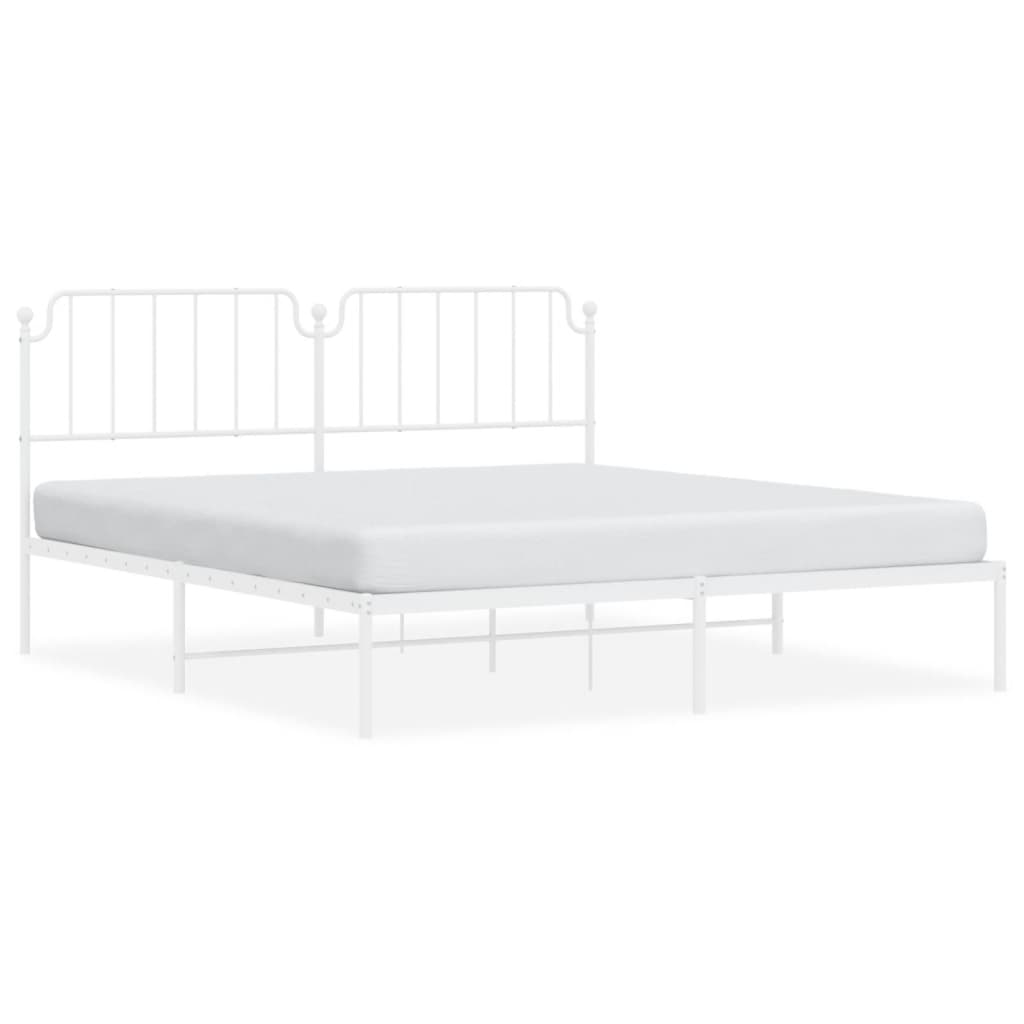 vidaXL Cadre de lit métal sans matelas et tête de lit blanc 183x213 cm