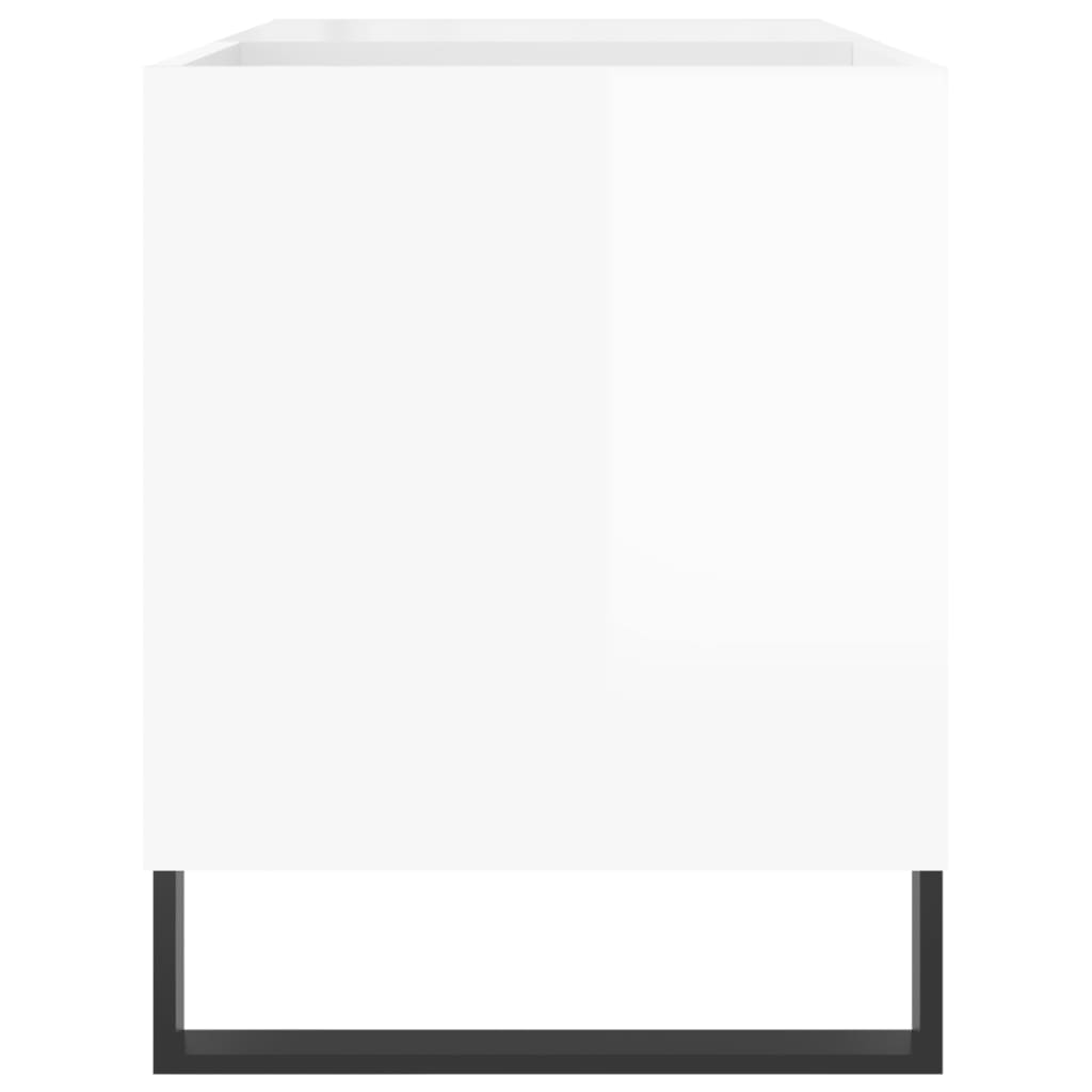 vidaXL Armoire à disques blanc brillant 85x38x48 cm bois d'ingénierie