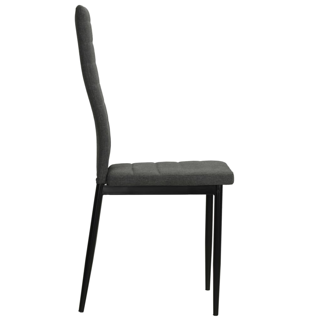 vidaXL Chaises à manger lot de 4 gris foncé tissu