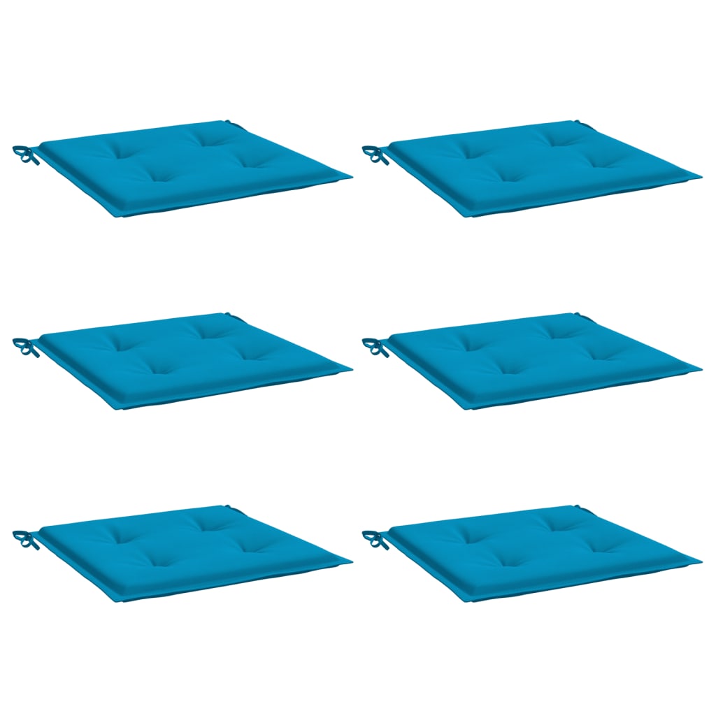 vidaXL Coussins de chaise jardin lot de 6 bleu 40x40x3 cm tissu oxford