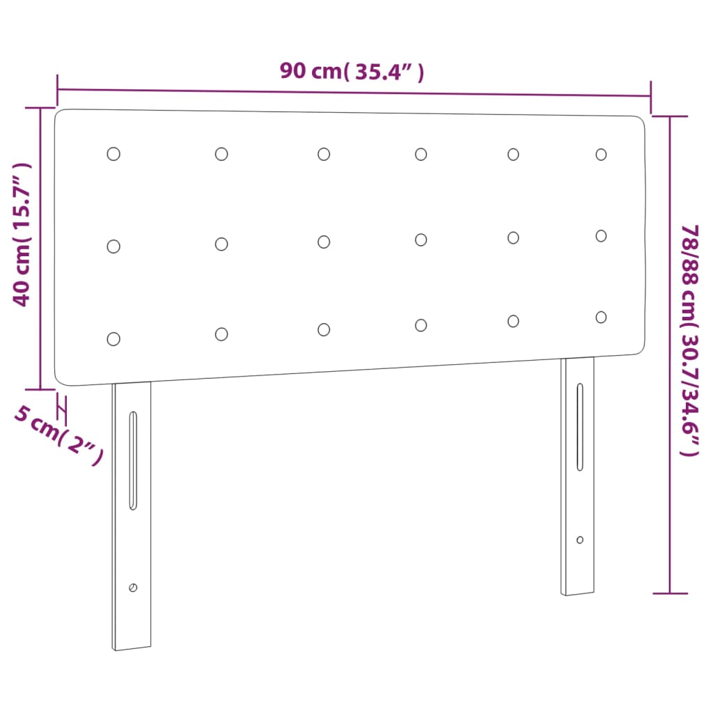 vidaXL Tête de lit à LED Gris clair 90x5x78/88 cm Tissu