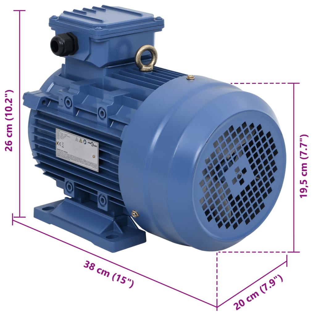 vidaXL Moteur électrique triphasé Aluminium 3kW/4 CH 2840 tr/min