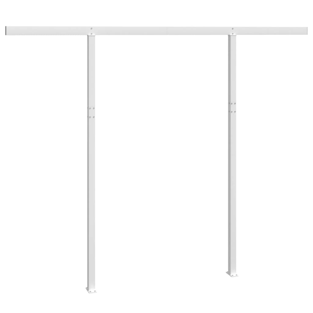 vidaXL Jeu de poteaux d'auvent blanc 300x245 cm fer