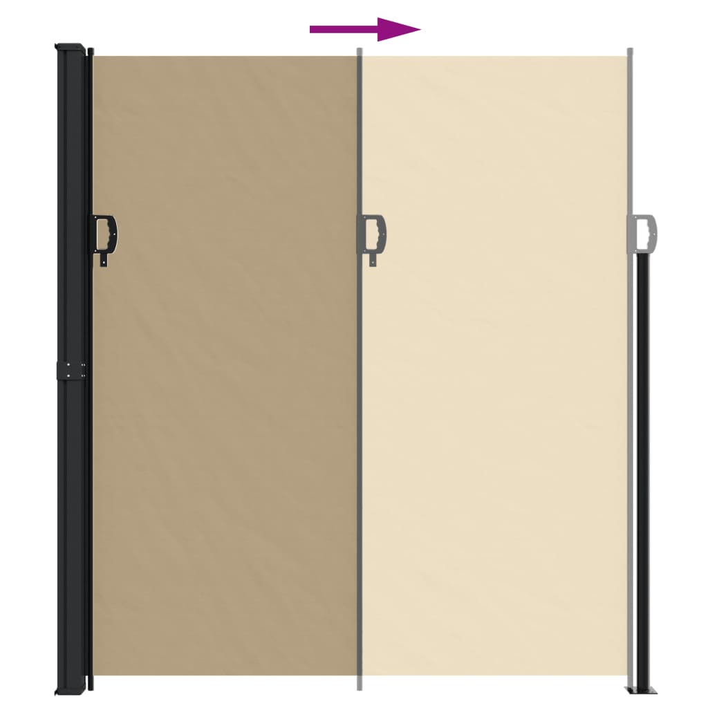 vidaXL Auvent latéral rétractable beige 220x500 cm