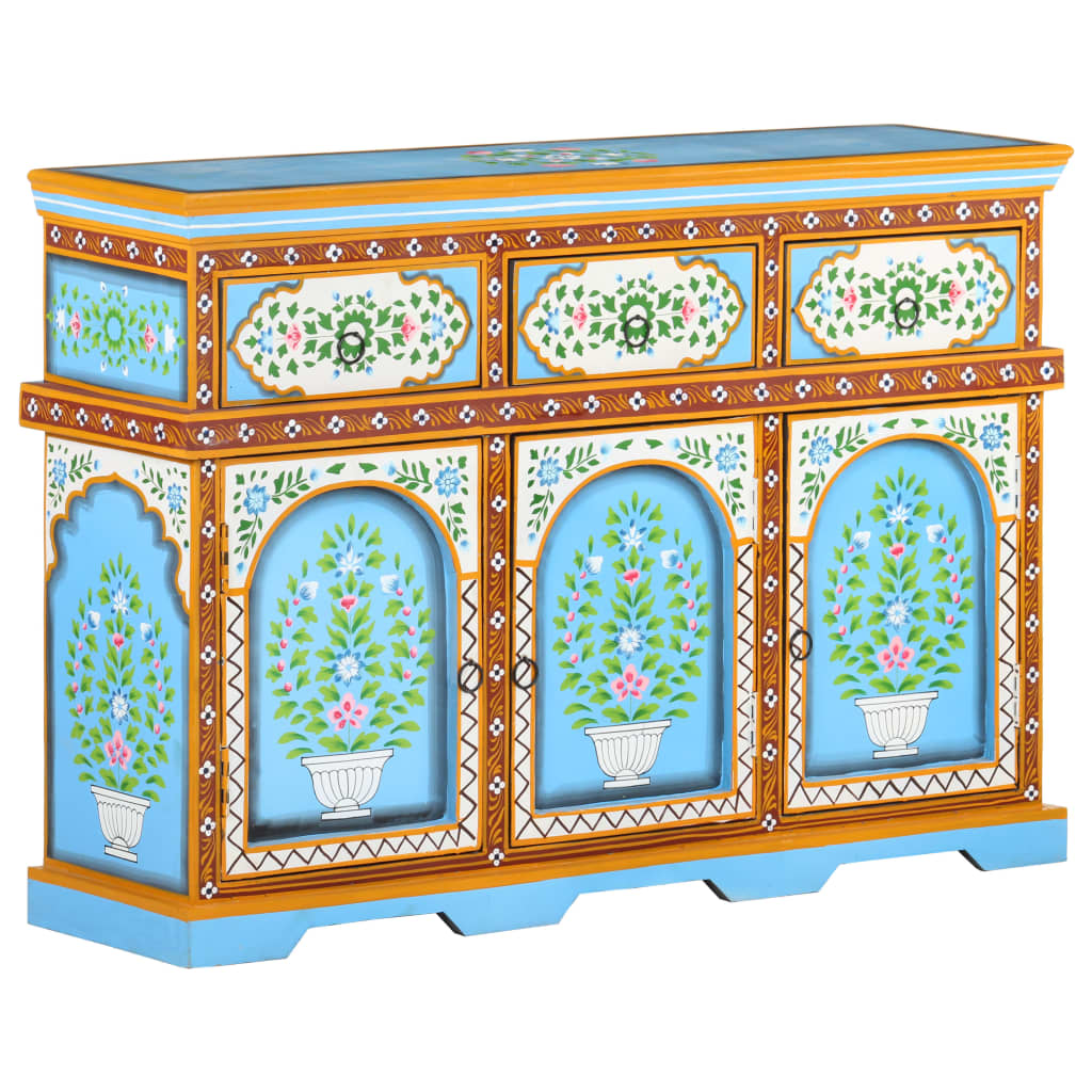 vidaXL Buffet peint à la main Multicolore 110x30x76cm Bois de manguier