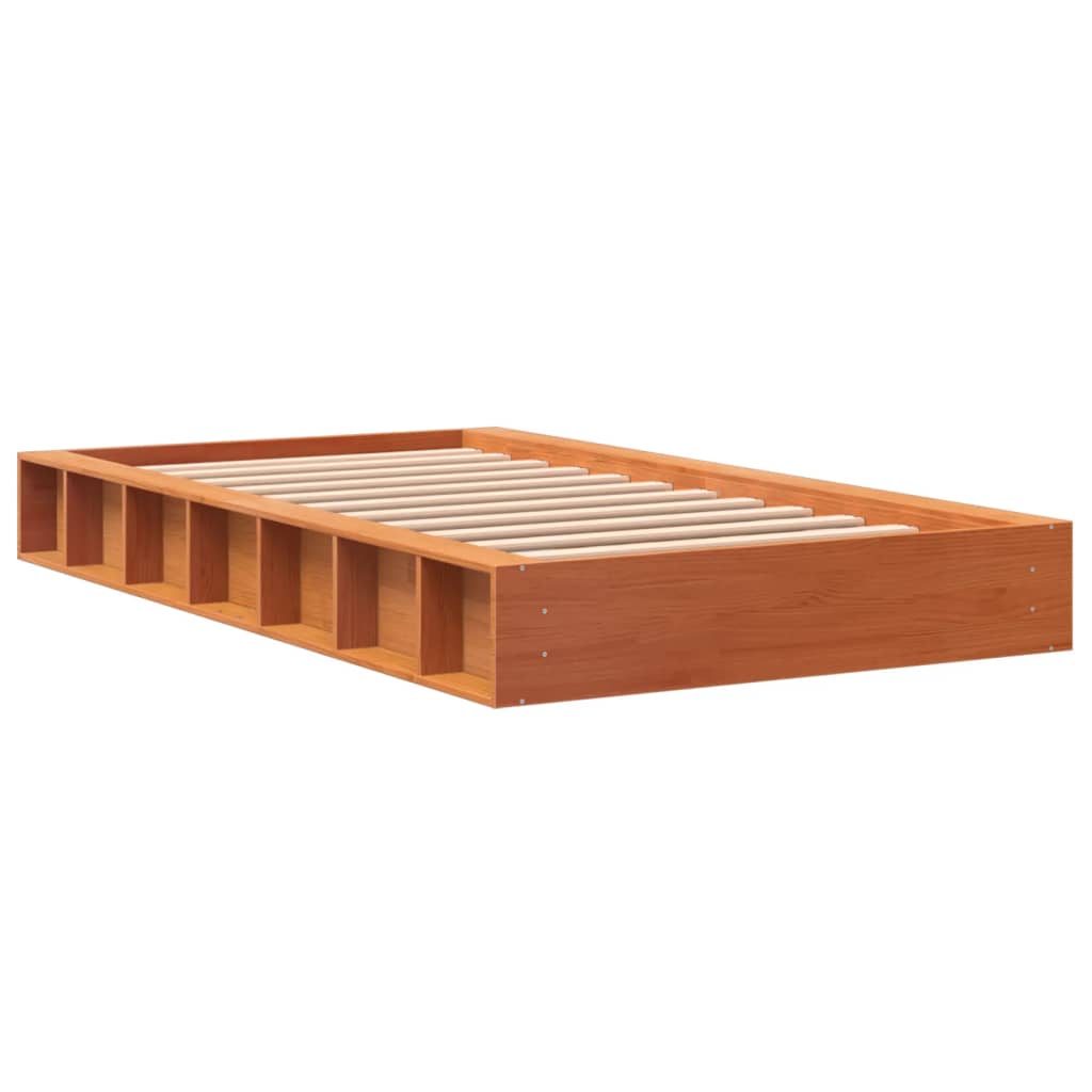 vidaXL Cadre de lit sans matelas cire marron 90x190 cm bois pin massif