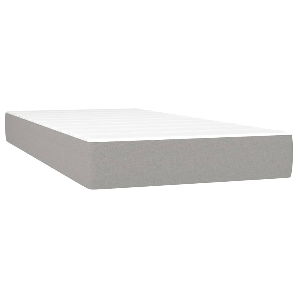 vidaXL Sommier à lattes de lit et matelas Gris clair 90x190 cm Tissu