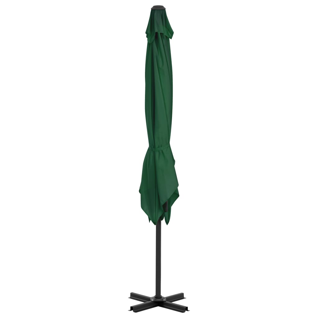 vidaXL Parasol de jardin en porte-à-faux et poteau en aluminium vert