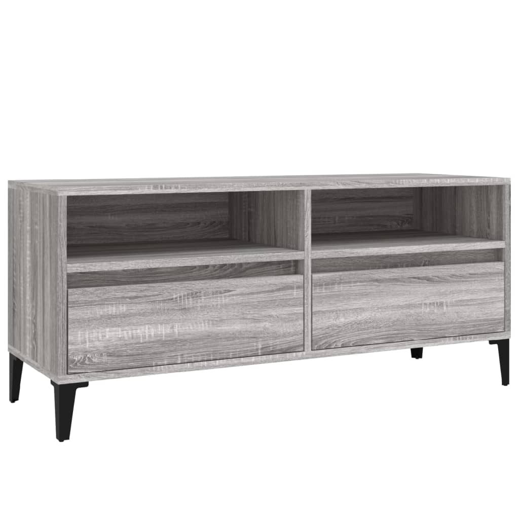 vidaXL Meuble TV sonoma gris 100x34,5x44,5 cm bois d'ingénierie