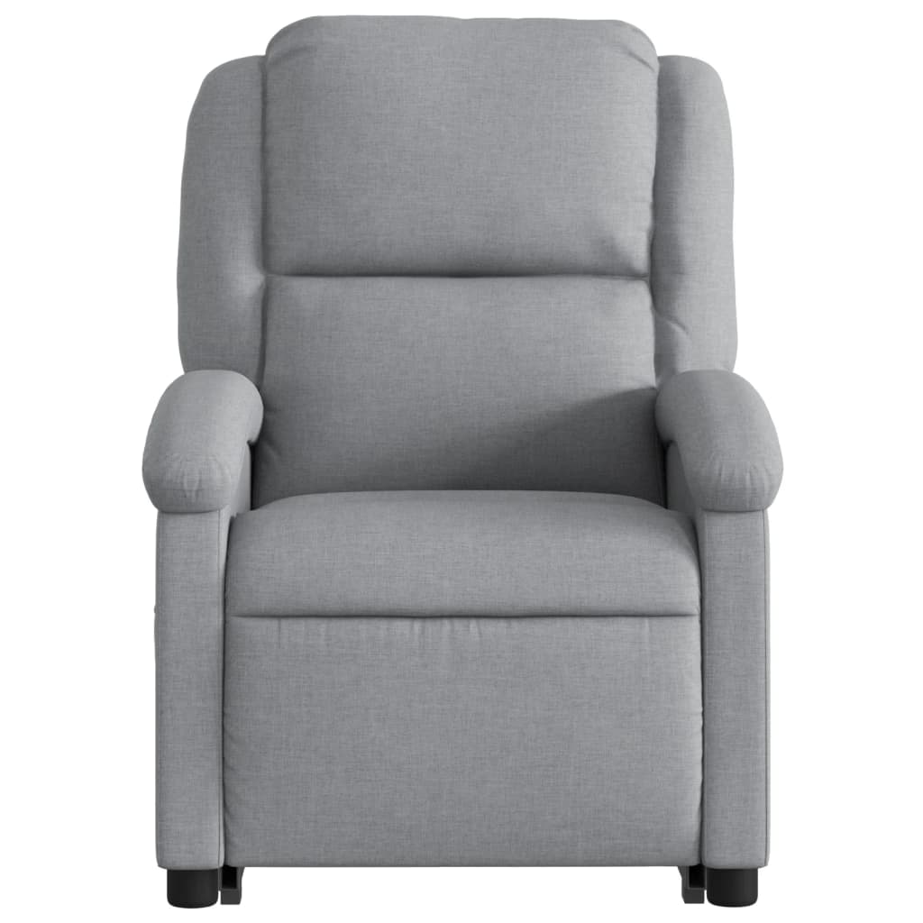 vidaXL Fauteuil inclinable de massage électrique Gris clair Tissu