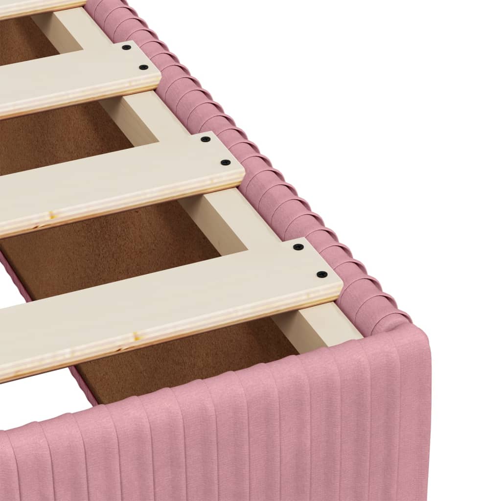 vidaXL Sommier à lattes de lit avec matelas Rose 200x200 cm Velours