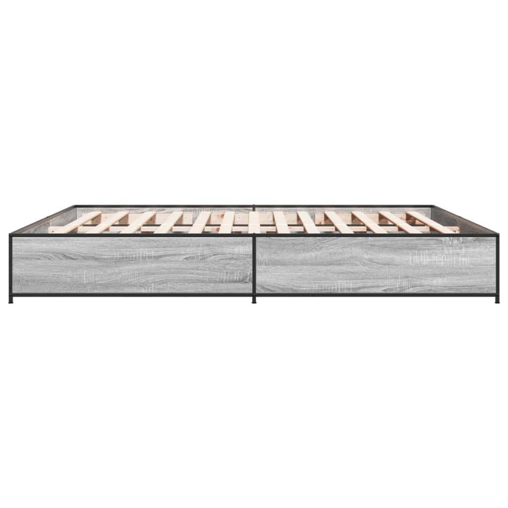 vidaXL Cadre de lit sans matelas sonoma gris 160x200 cm