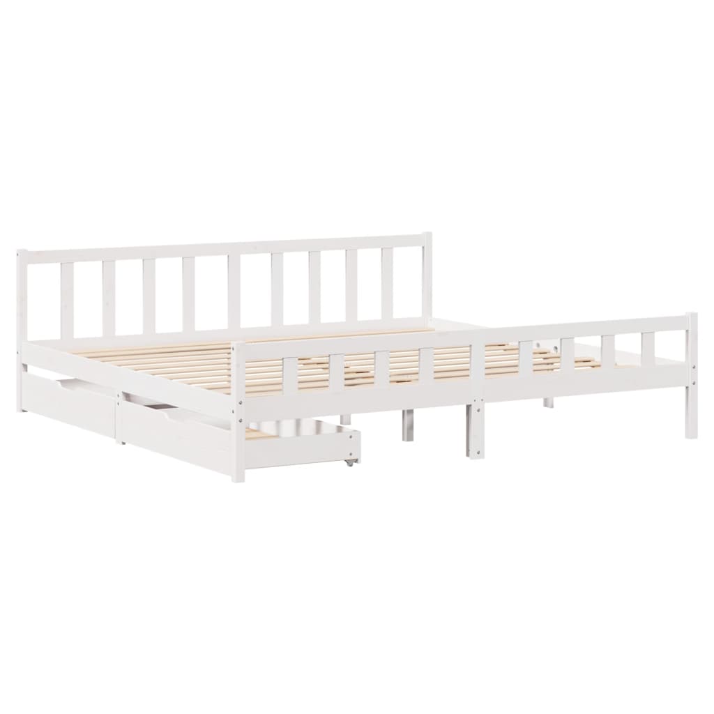 vidaXL Cadre de lit sans matelas blanc 180x200 cm bois massif de pin