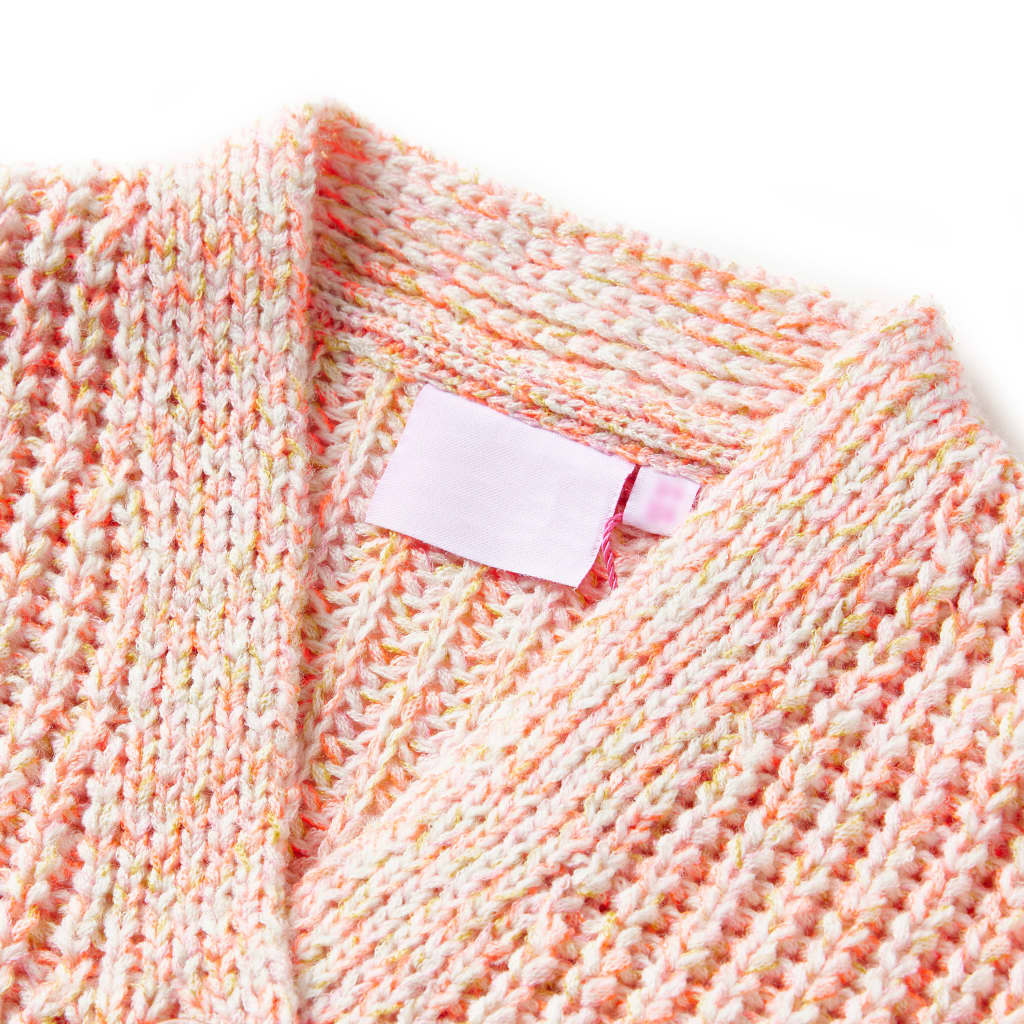 Cardigan pour enfants tricoté rose mélangé 140