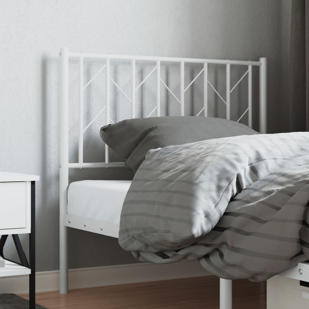 vidaXL Tête de lit métal blanc 90 cm