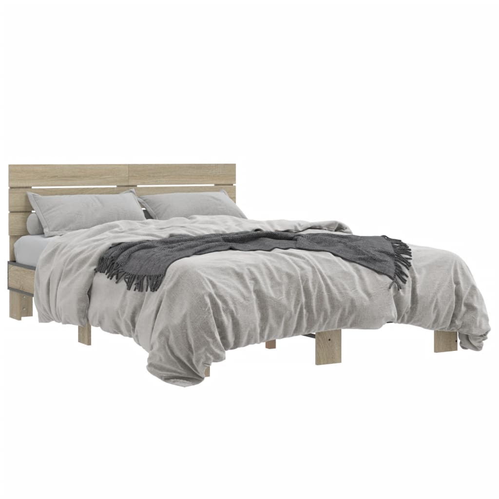 vidaXL Cadre de lit sans matelas chêne sonoma 140x190 cm