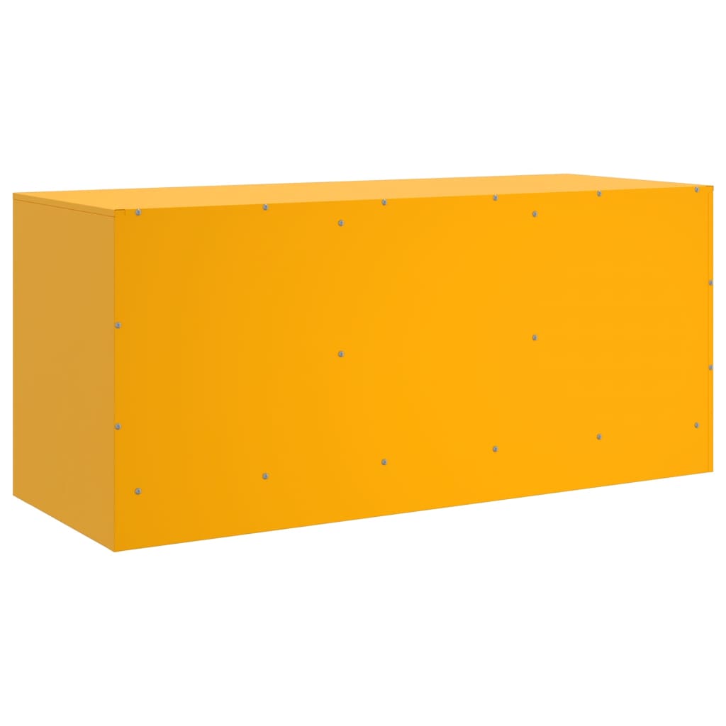 vidaXL Meuble TV jaune moutarde 99x39x44 cm acier