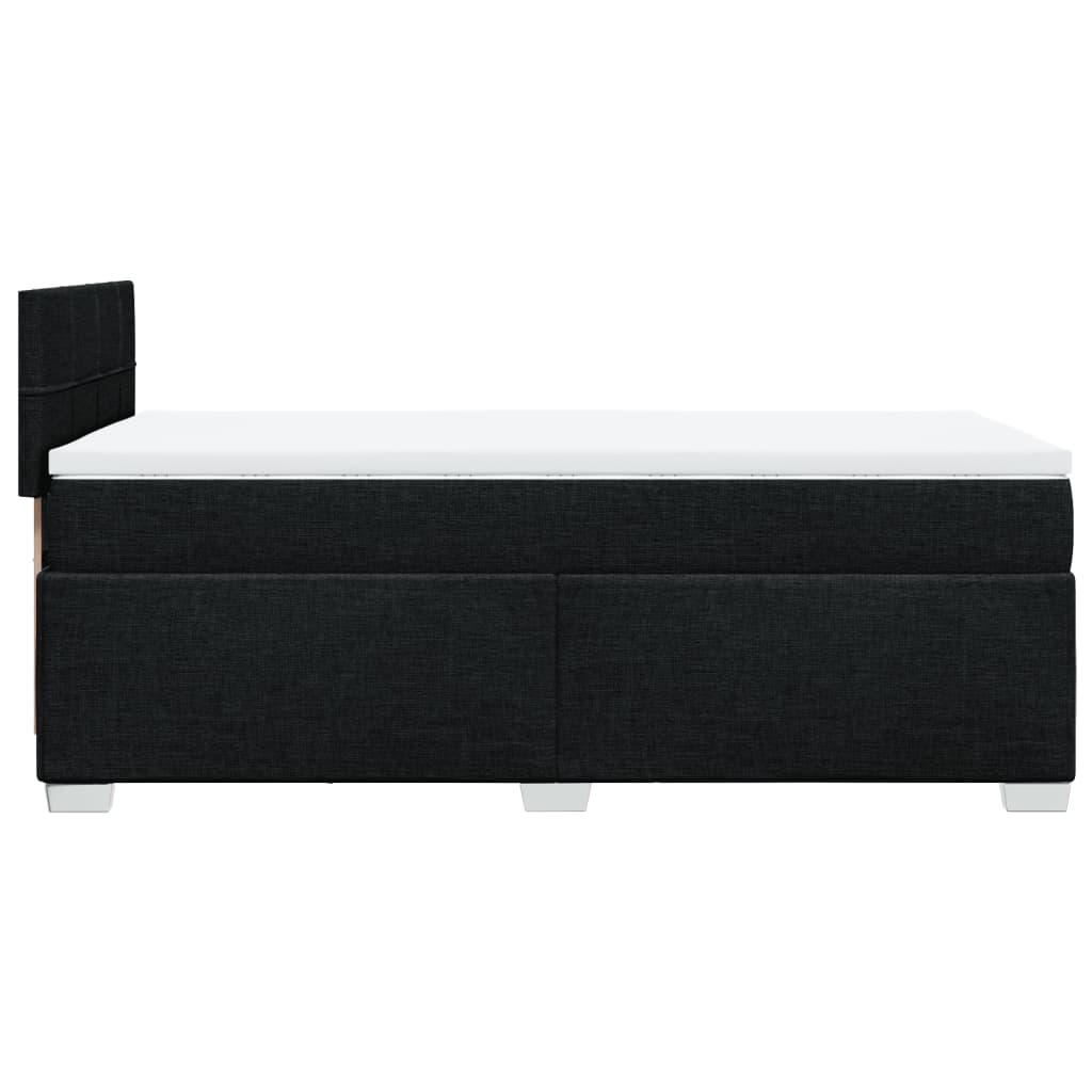 vidaXL Sommier à lattes de lit avec matelas Noir 90x190 cm Tissu