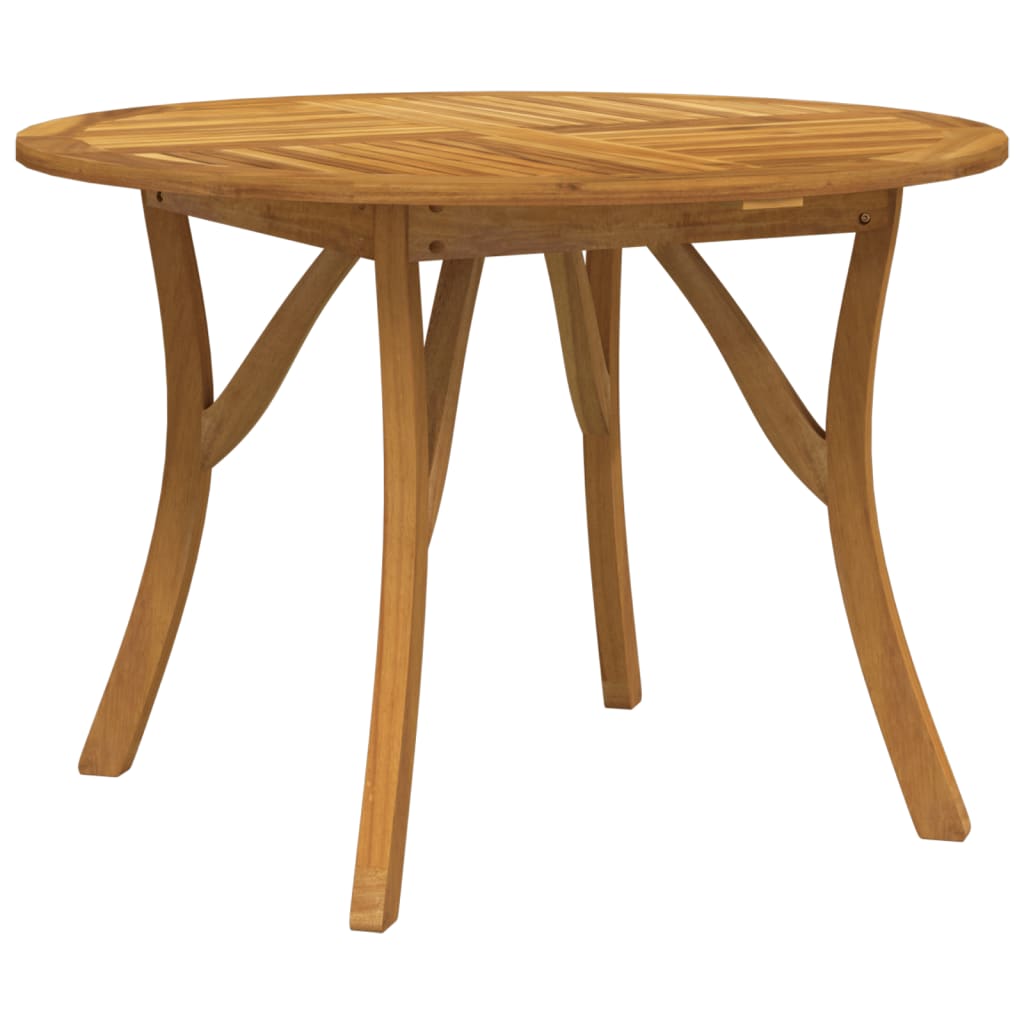 vidaXL Table de jardin Ø 110 cm Bois d'acacia solide