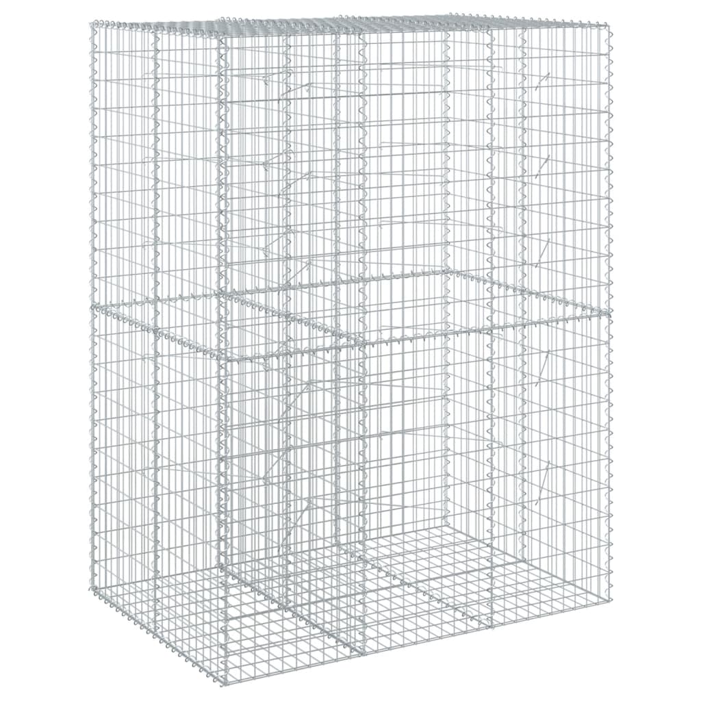 vidaXL Panier gabion avec couvercle 150x100x200 cm fer galvanisé