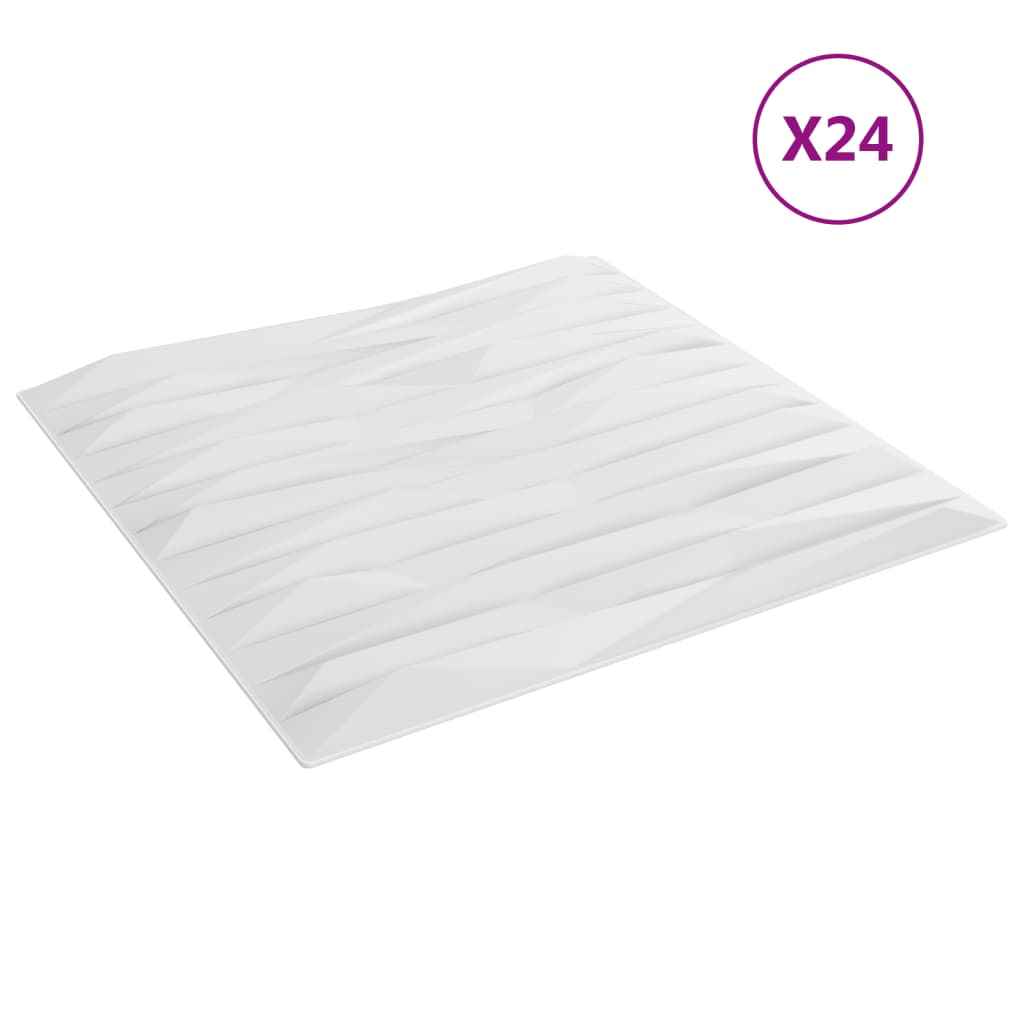 vidaXL Panneaux muraux 24 pcs blanc 50x50 cm XPS 6 m² pierre