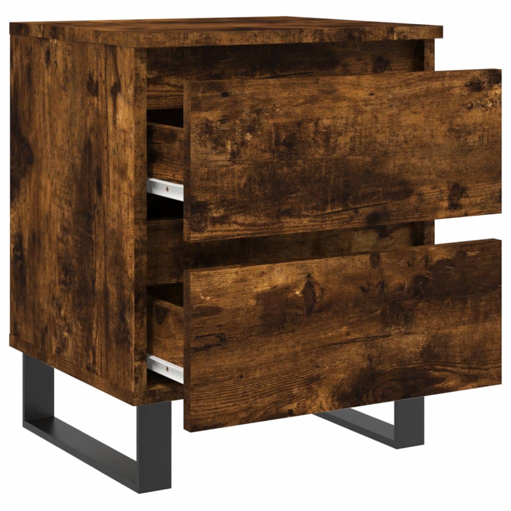 vidaXL Table de chevet chêne fumé 40x35x50 cm bois d’ingénierie