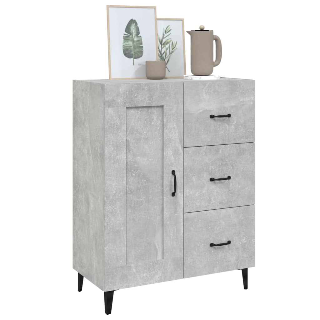 vidaXL Buffet Gris béton 69,5x34x90 cm Bois d'ingénierie