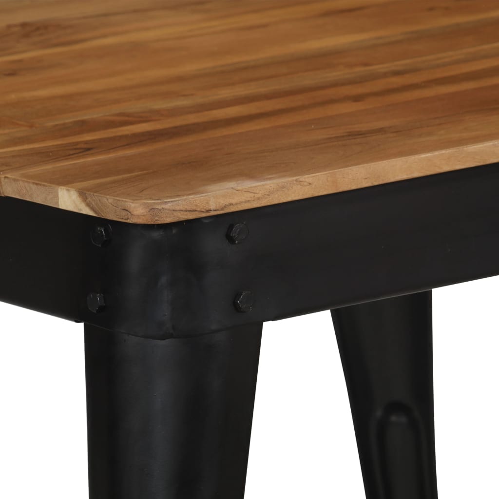 vidaXL Table à manger Bois d'acacia massif et acier 75x75x76 cm