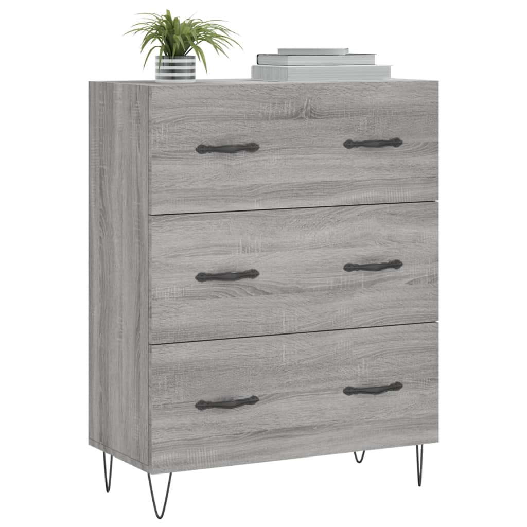 vidaXL Buffet sonoma gris 69,5x34x90 cm bois d'ingénierie