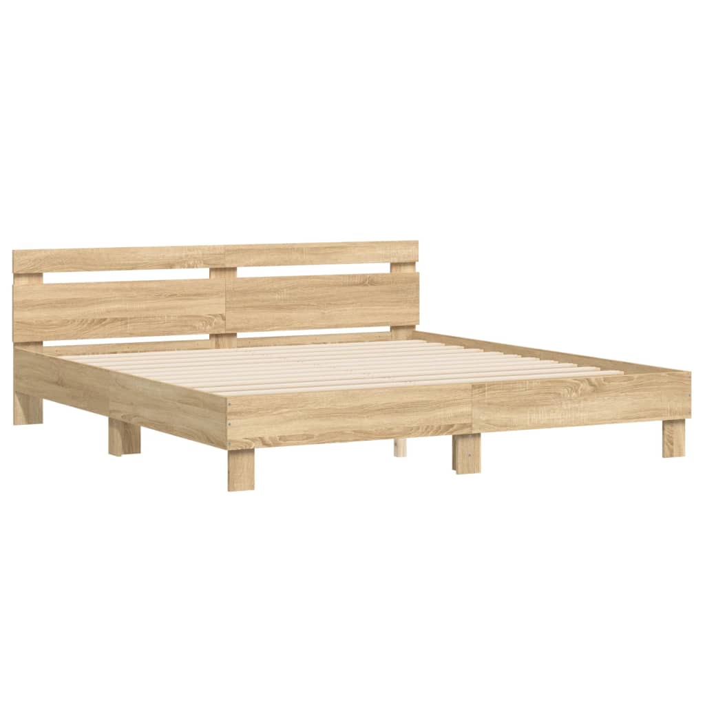 vidaXL Cadre de lit sans matelas chêne sonoma 200x200 cm