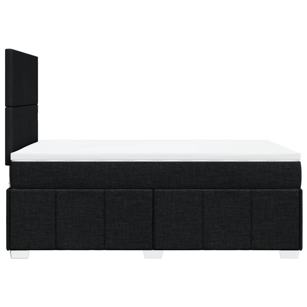 vidaXL Sommier à lattes de lit avec matelas Noir 120x200 cm Tissu