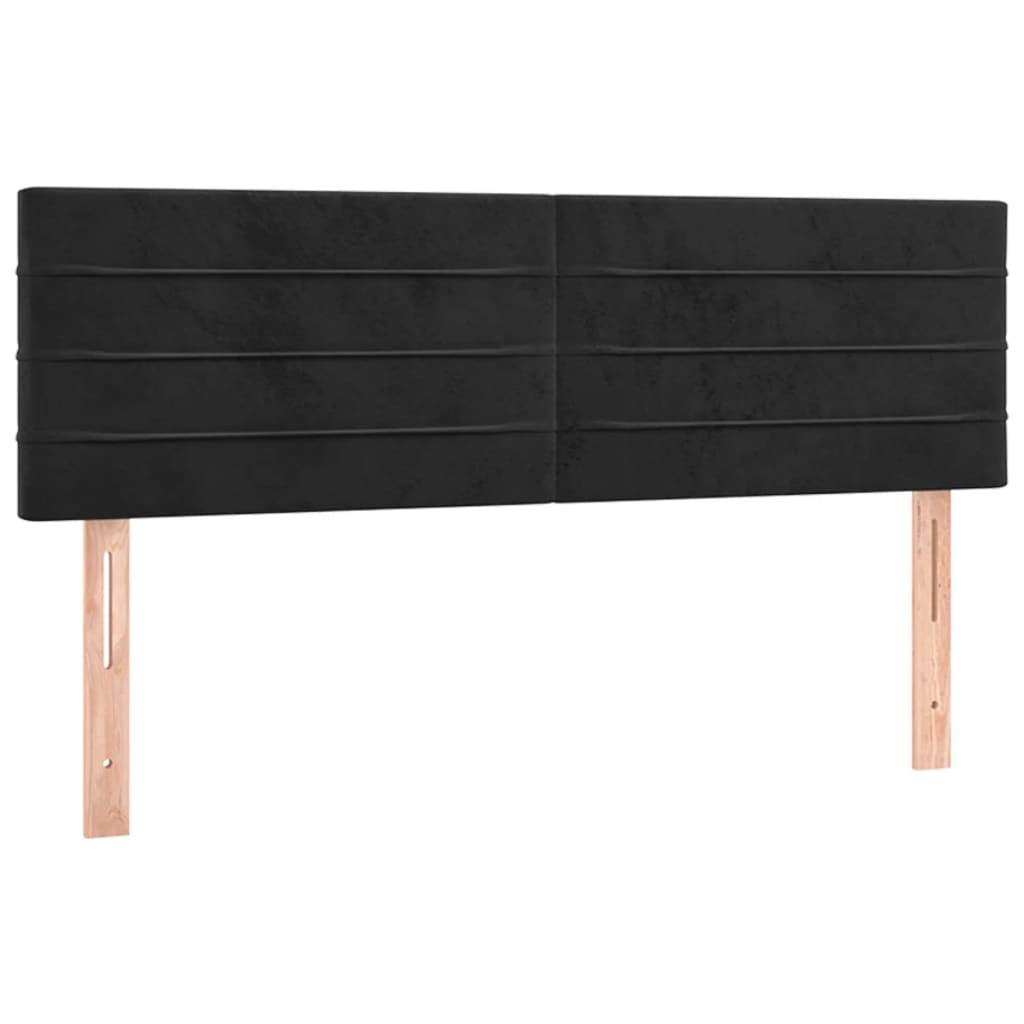 vidaXL Têtes de lit 2 pcs Noir 72x5x78/88 cm Velours