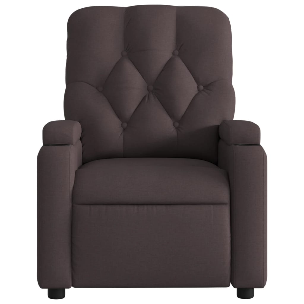 vidaXL Fauteuil inclinable électrique Marron foncé Tissu