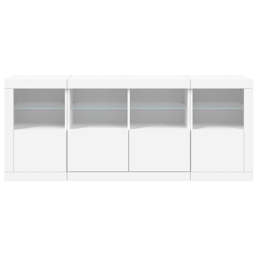 vidaXL Buffet avec lumières LED blanc 163x37x67 cm