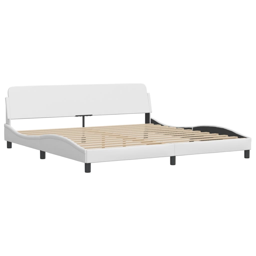 vidaXL Cadre de lit sans matelas blanc 200x200 cm similicuir