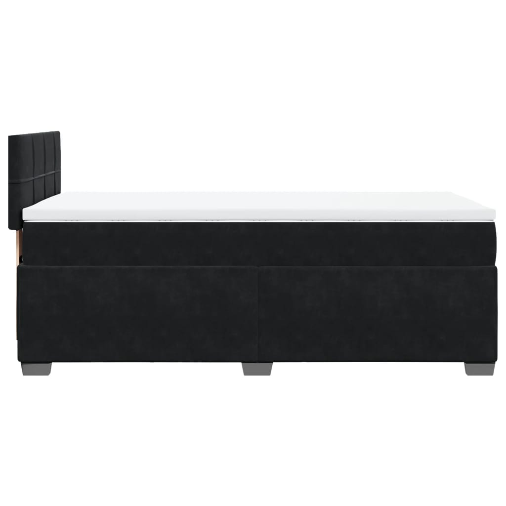 vidaXL Sommier à lattes de lit avec matelas Noir 90x190 cm Velours