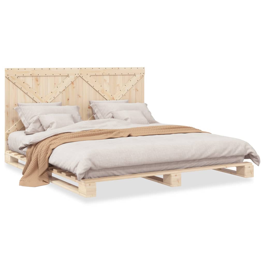 vidaXL Cadre de lit sans matelas avec tête de lit 200x200 cm