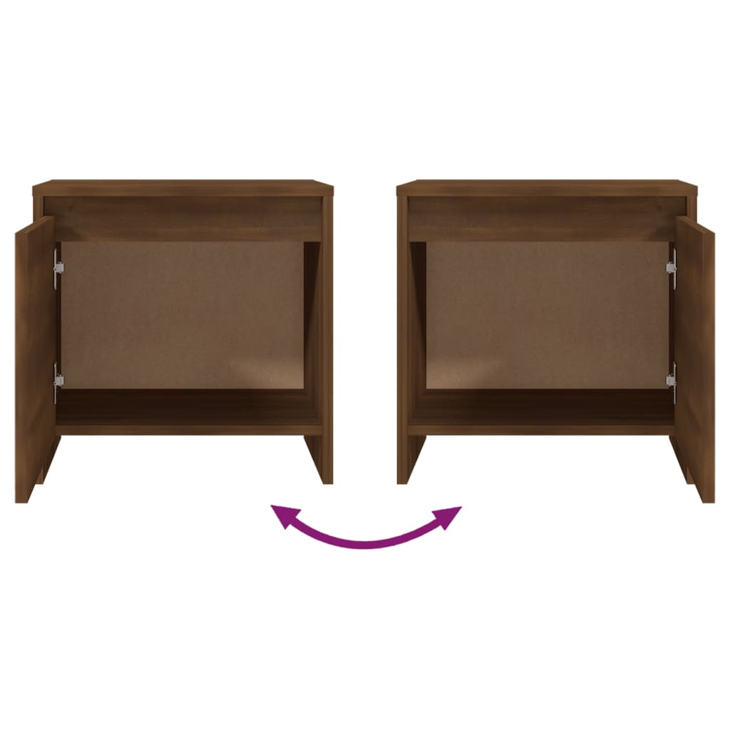 vidaXL Tables de chevet 2 pcs chêne marron 45x34x44,5 cm