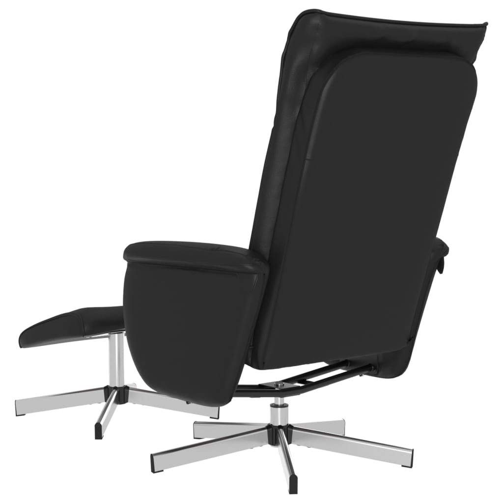 vidaXL Fauteuil inclinable avec repose-pied noir similicuir