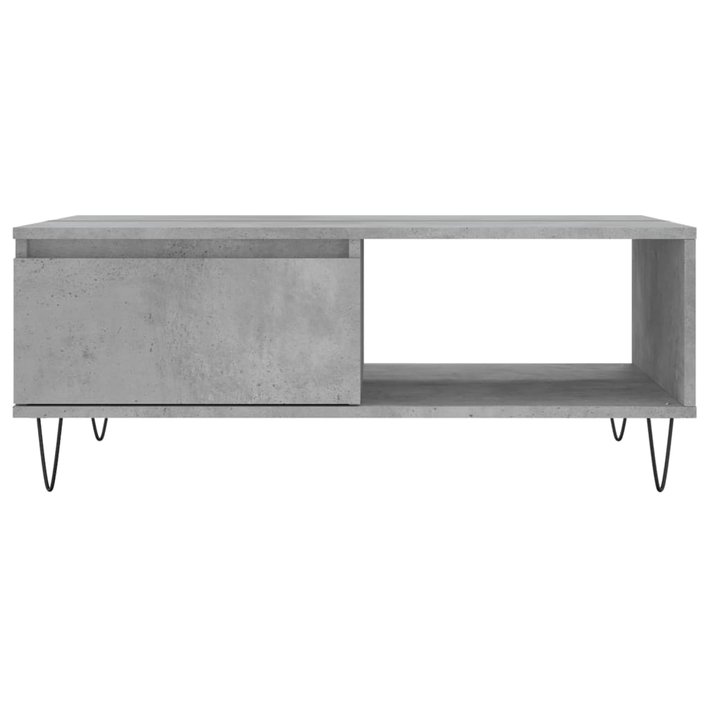 vidaXL Table basse gris béton 90x60x35 cm bois d'ingénierie