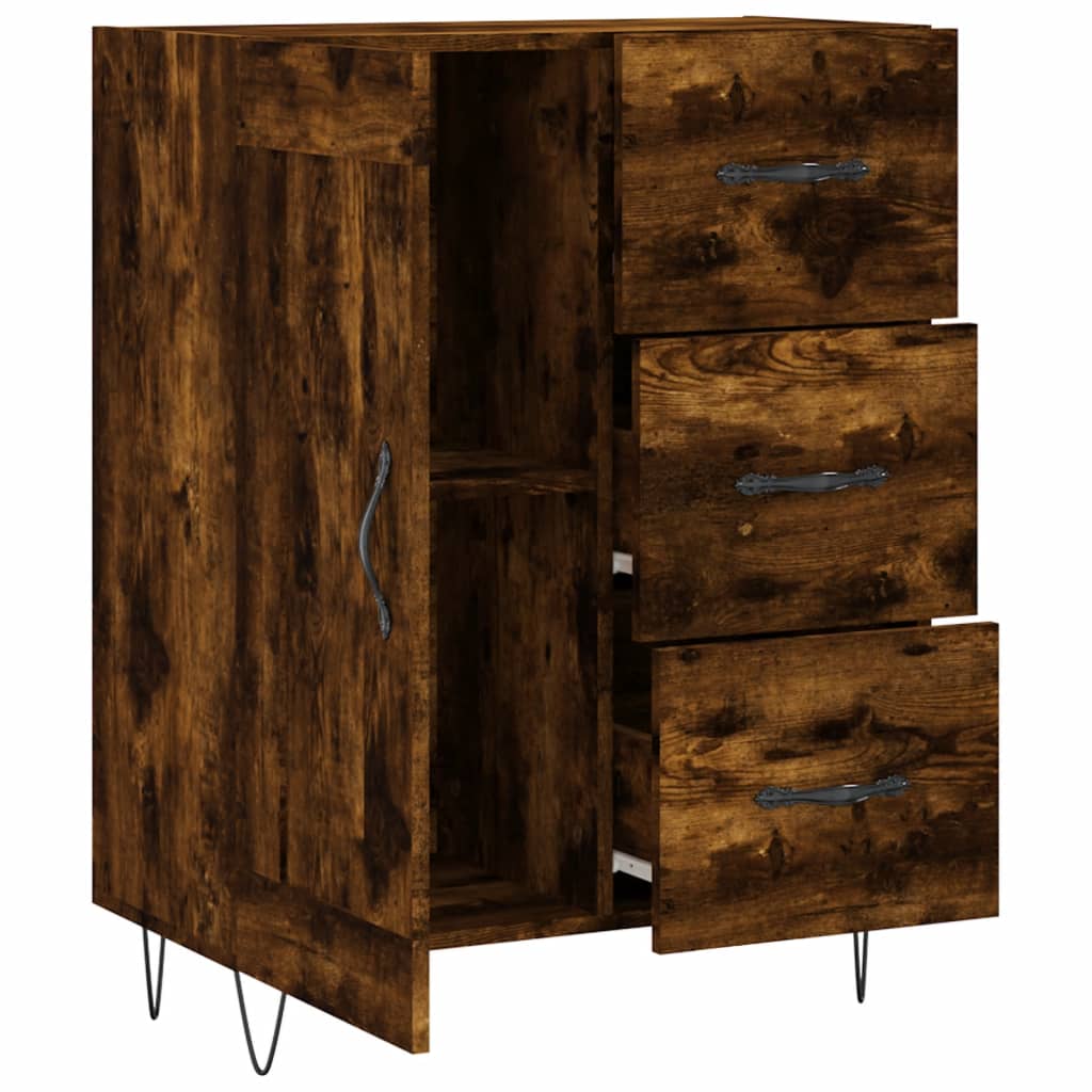 vidaXL Buffet chêne fumé 69,5x34x90 cm bois d'ingénierie