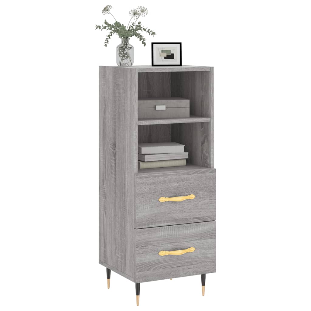 vidaXL Buffet Sonoma gris 34,5x34x90 cm Bois d'ingénierie