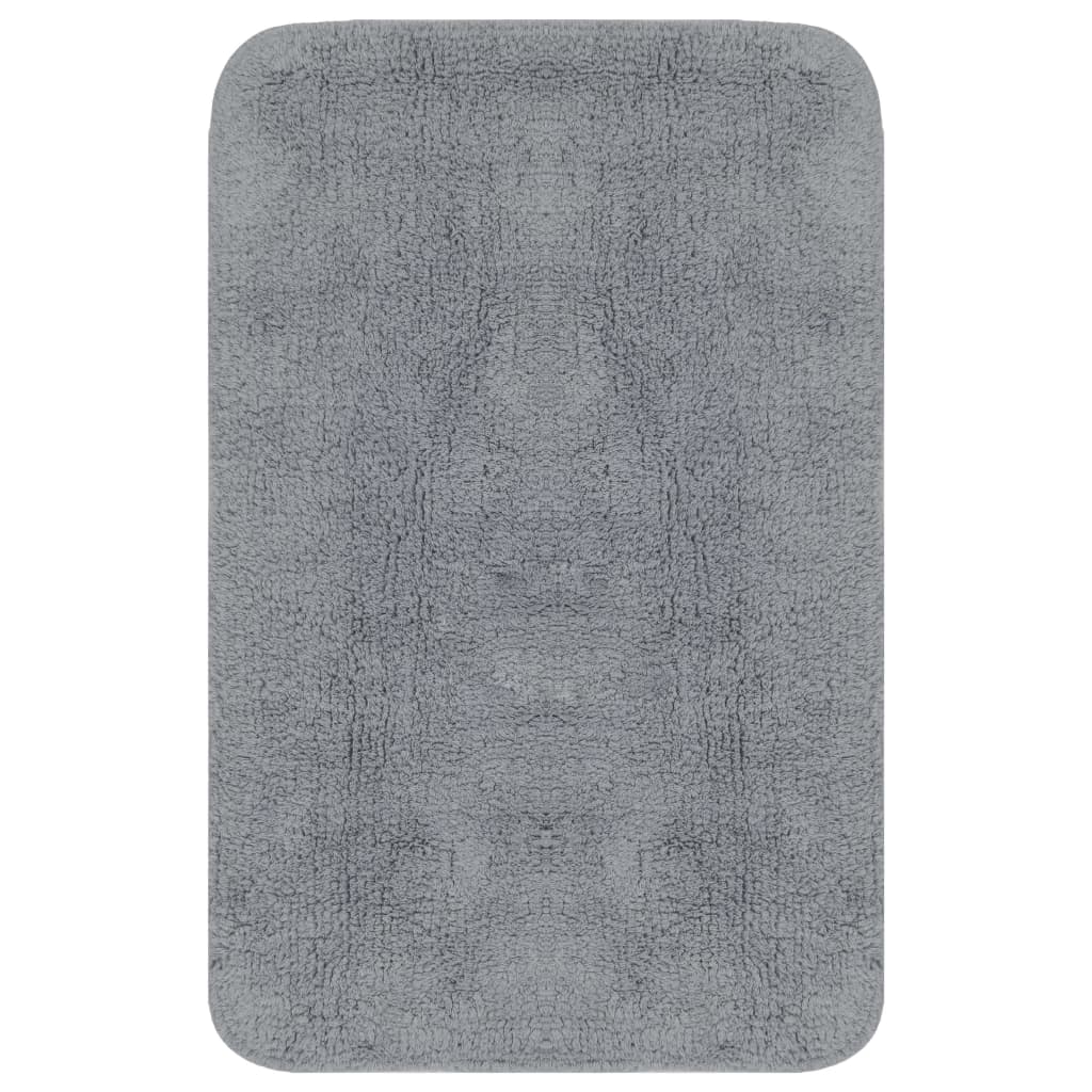 vidaXL Tapis de salle de bain 2 pcs Tissu Gris