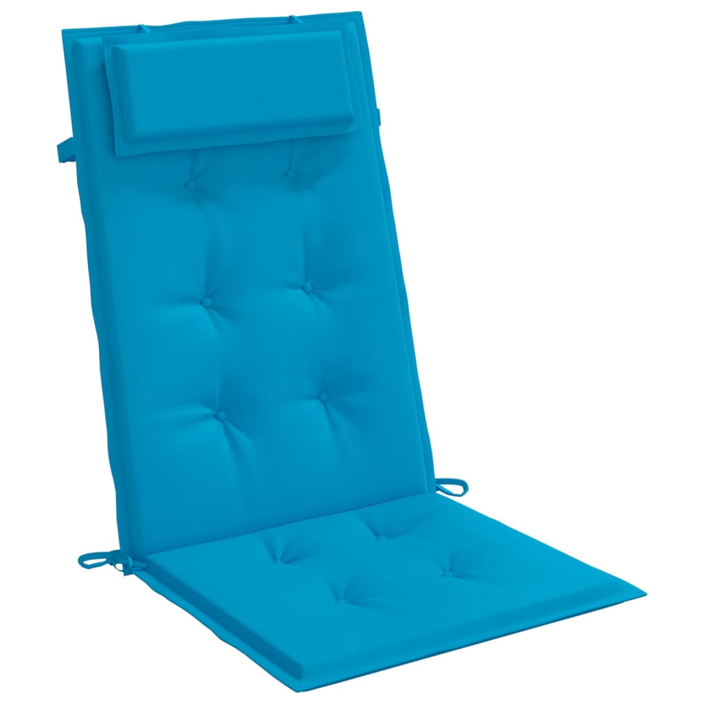 vidaXL Coussins de chaise à dossier haut lot de 2 bleu clair