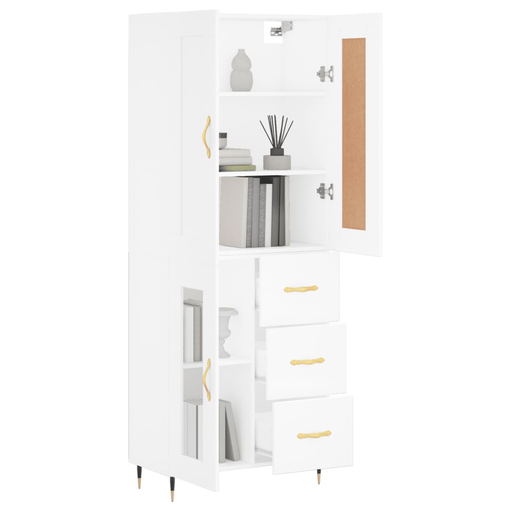 vidaXL Buffet haut Blanc 69,5x34x180 cm Bois d'ingénierie