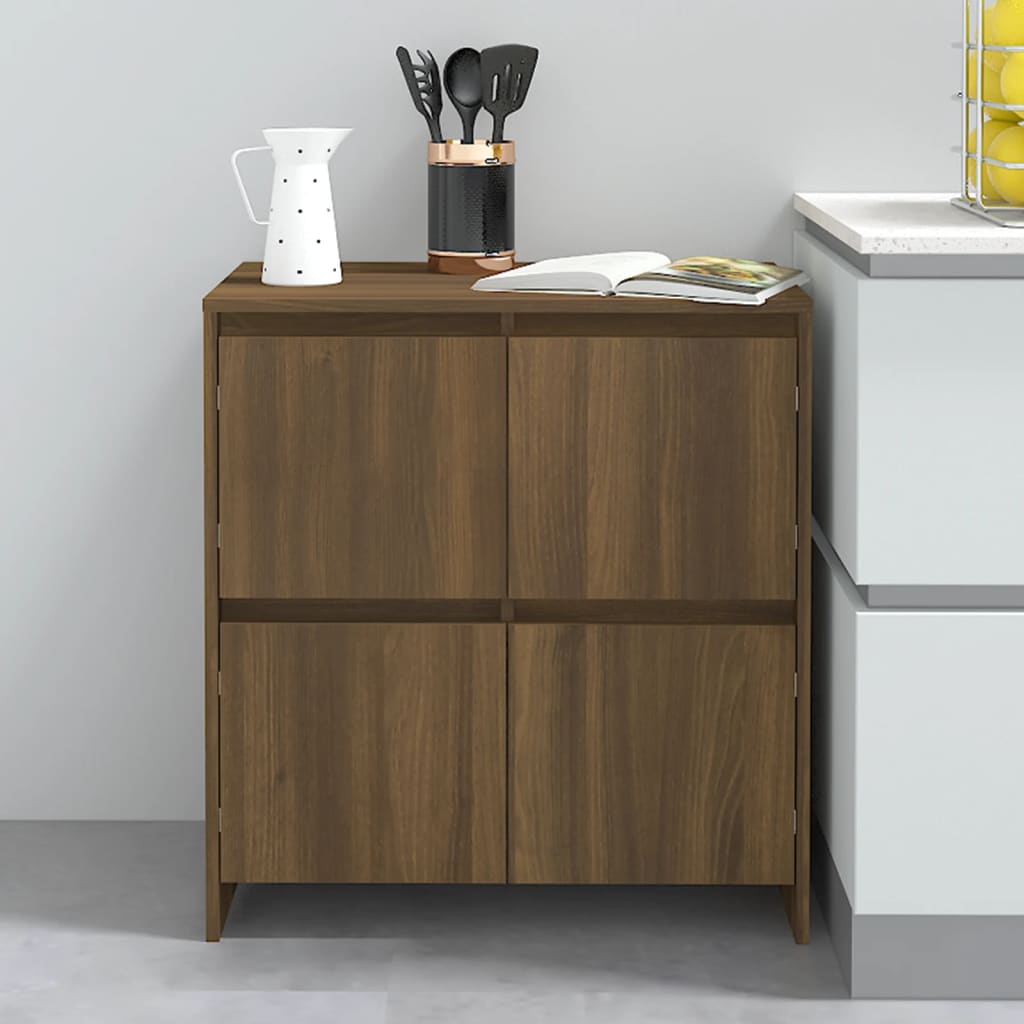 vidaXL Buffets 2 pcs Chêne marron 70x41x75 cm Bois d'ingénierie