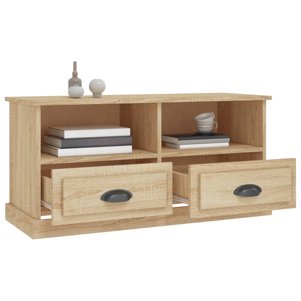 vidaXL Meuble TV chêne sonoma 93x35,5x45 cm bois d'ingénierie