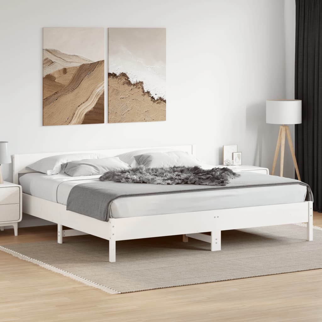 vidaXL Cadre de lit sans matelas blanc 180x200 cm bois massif de pin