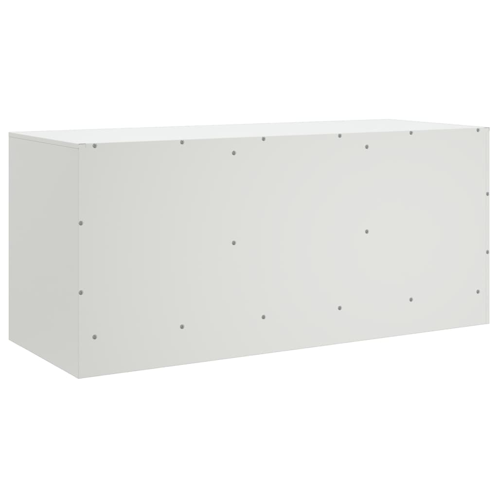 vidaXL Meuble TV blanc 99x39x44 cm acier